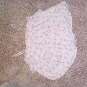 Loose white CAT/polkadot blouse